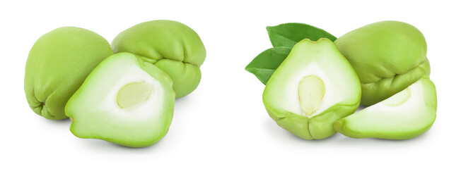 fresh Chayote vegetable isolated on white background