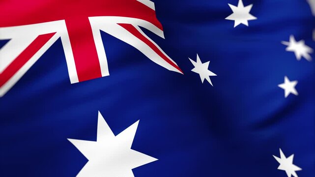 australian flag in the wind