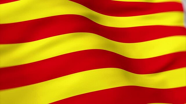 Catalonia Flag waving 4k Independence day
