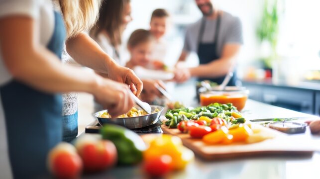 A group of friends preparing a healthy breakfast
- Powered by Adobe