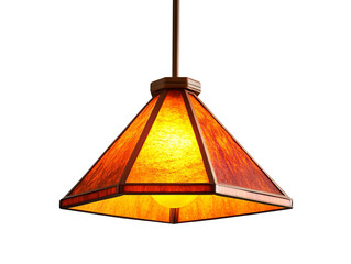a light fixture with a triangle shaped shade