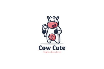 Cow logo illustration vector Design template
