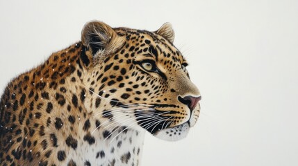 Obraz premium Close-up Portrait of a Leopard with Yellow Eyes and a Black Nose