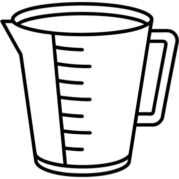 recommend clip art: measuring cup outline coloring book page line art illustration digital drawing