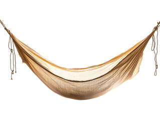 a brown hammock with a white background