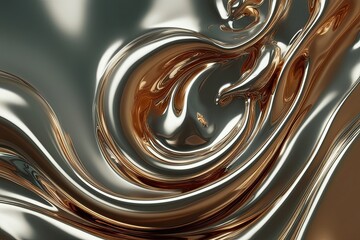 Surreal Liquid Metallic Sheen with Dynamic Fluid Texture