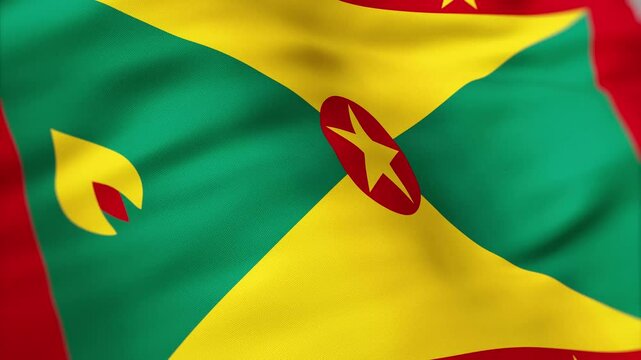 Grenada Flag waving 4k independence day