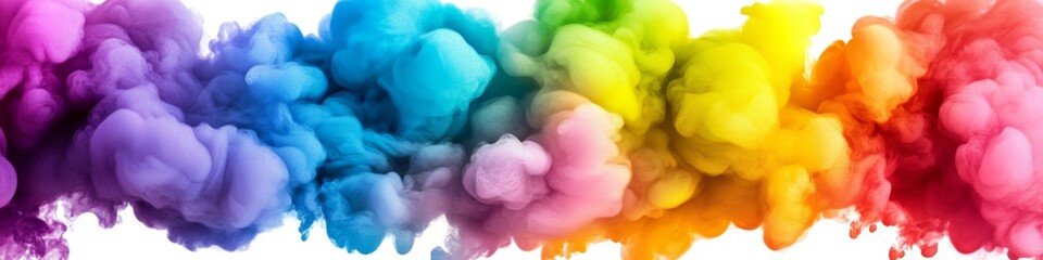 Fototapeta premium Ethereal Rainbow Mist: Abstract Watercolor Explosion for Magical Marketing Campaigns. Vibrant Color Contrasts and Vapor Textures Create Mystical Atmosphere in 4K Wallpaper. Perfect for Cultural Promo