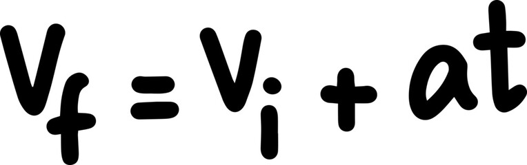 mechanics Equations formulas hand written Acceleration