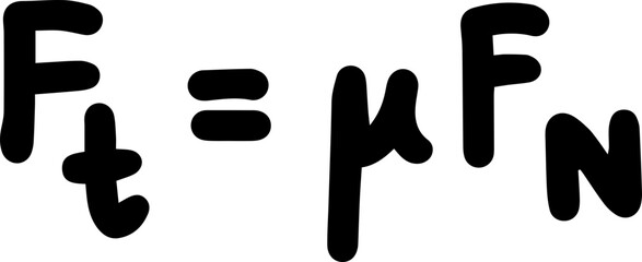 mechanics Equations formulas hand written Frictional Force