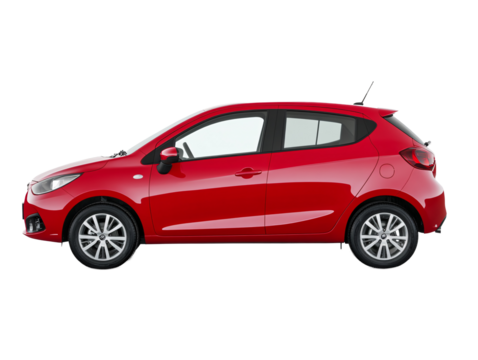 a red car with a white background