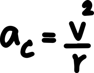 mechanics Equations formulas hand written Centripetal Acceleration