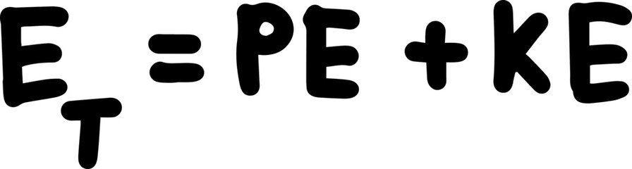 mechanics Equations formulas hand written Total Mechanical Energy