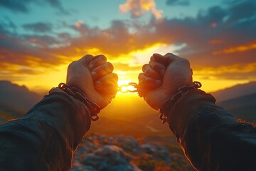 people with tied hands