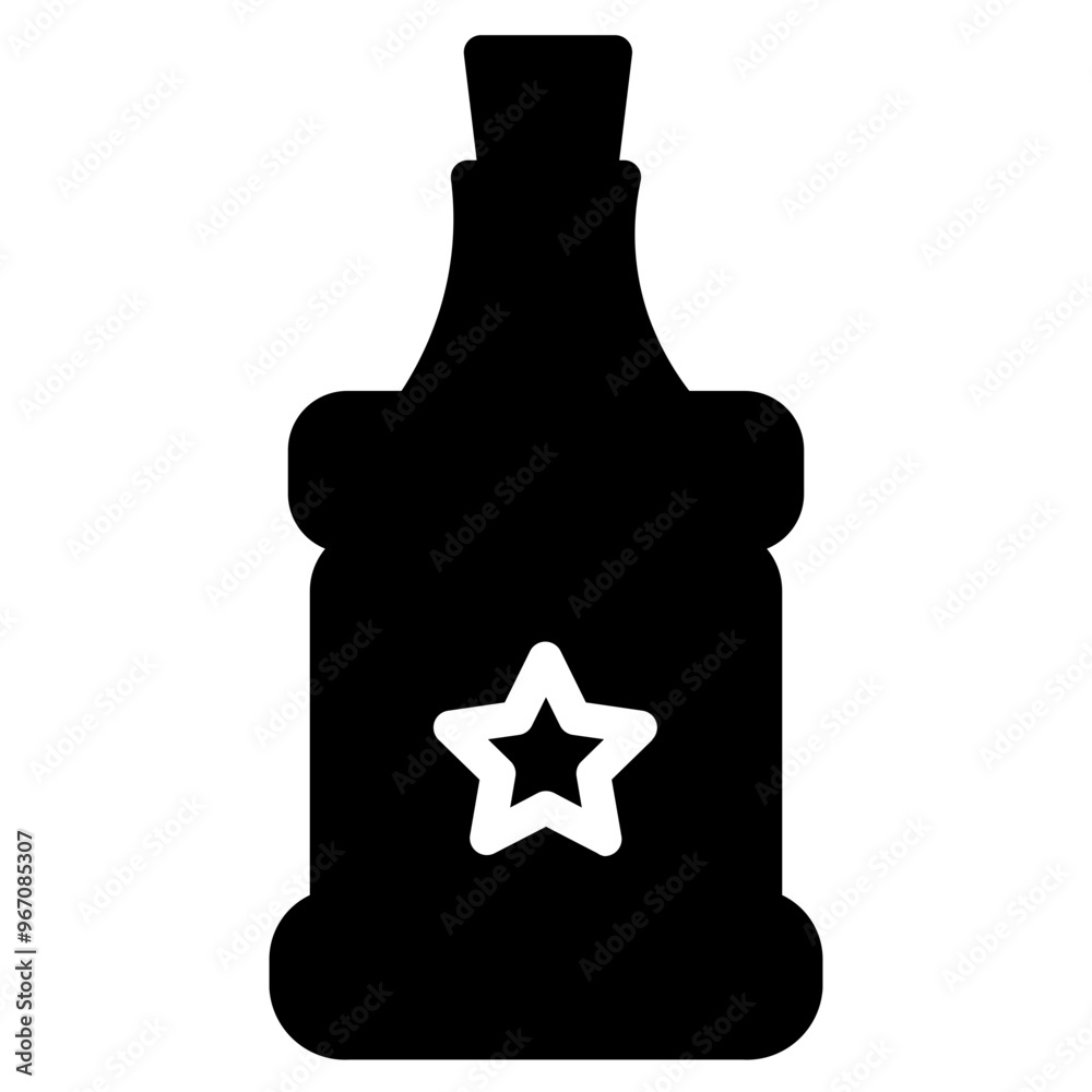 Poster bar bottle wine glyph icon