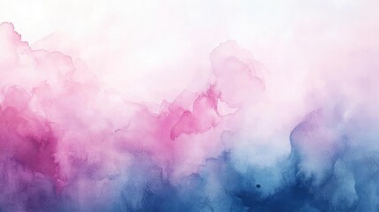Naklejka premium A serene watercolor background featuring soft pink and blue hues, perfect for creative projects and designs.