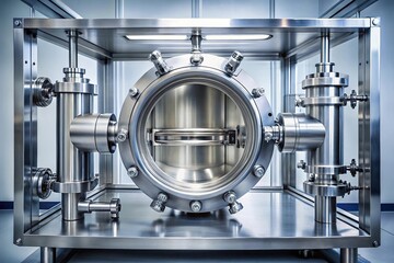 Wide-angle high vacuum analytical chamber with sample inside