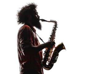a man playing a saxophone