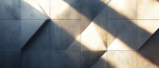 A wall with a lot of triangles and squares