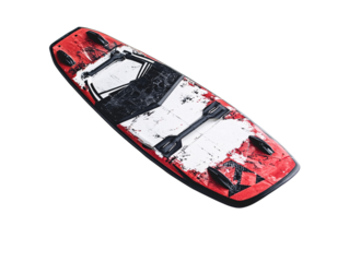 a red and white wake board