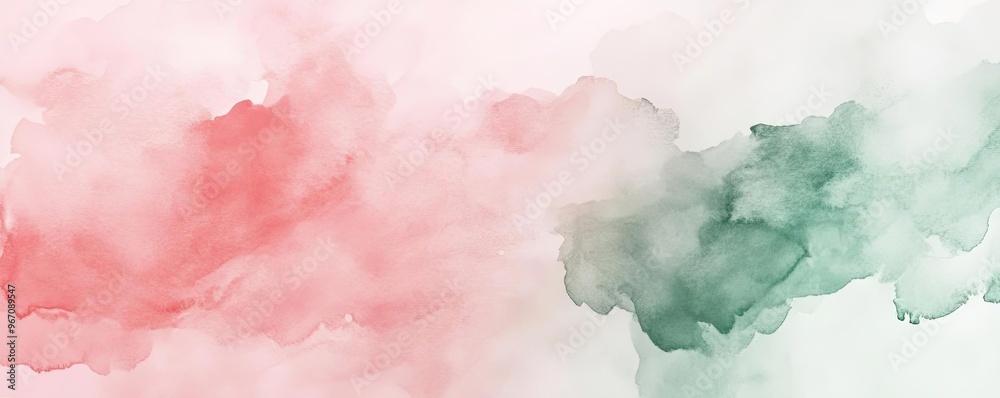 Poster stylish abstract watercolor pattern featuring soft red and green hues, ideal for backgrounds, art pr