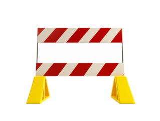 a red and white striped barrier