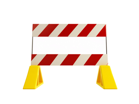 a red and white striped barrier