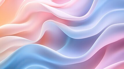 Obraz premium A soft and flowing abstract background featuring pastel waves that create an ethereal and calming visual experience.