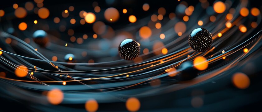 Quantum Particles and Wave Functions in Modern Technology - Illustration of Quantum Mechanics in Innovative Devices