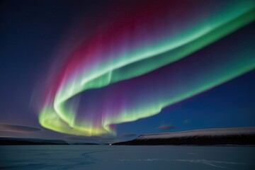 Vivid Multicolored Aurora Lighting Up the Midnight Sky in Space