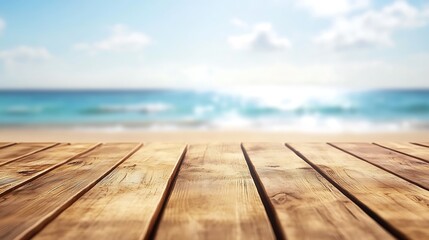 Fototapeta premium Wooden Plank Beach Background