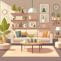 modern living room flat design