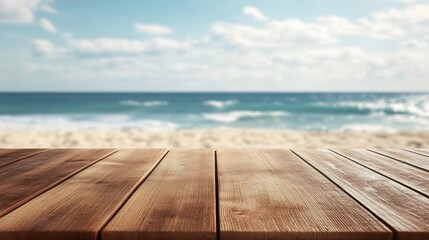 Fototapeta premium Wooden Plank Beach Background