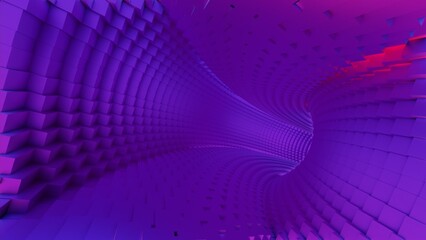 Obraz premium Abstract Purple Tunnel with Geometric Patterns..