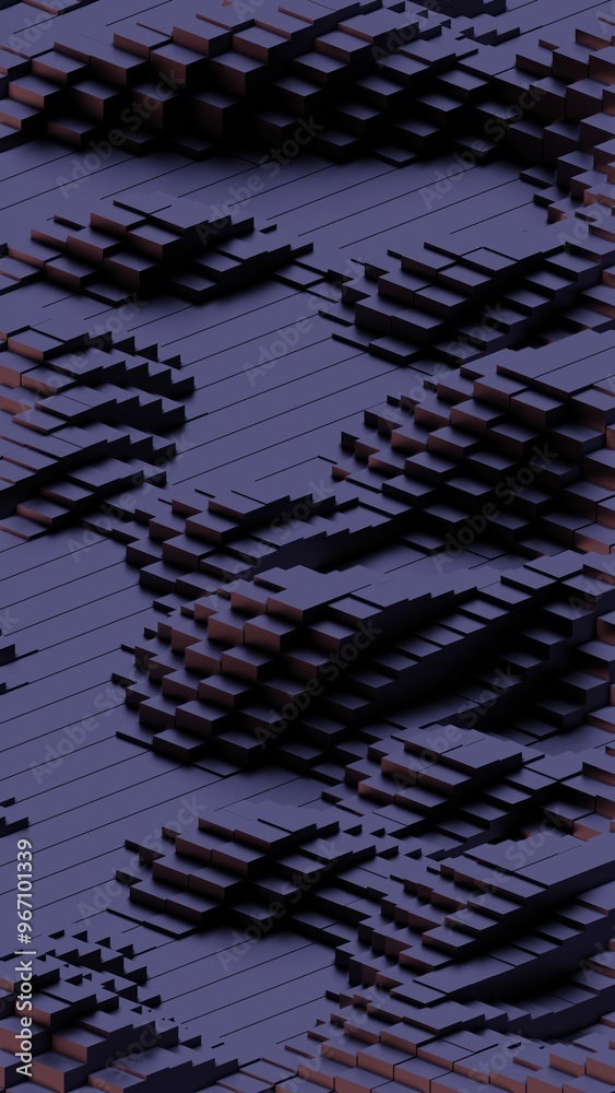Aufkleber abstract geometric grid with 3d cubes