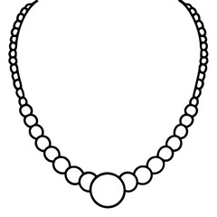 Obraz premium necklace outline coloring book page line art illustration digital drawing
