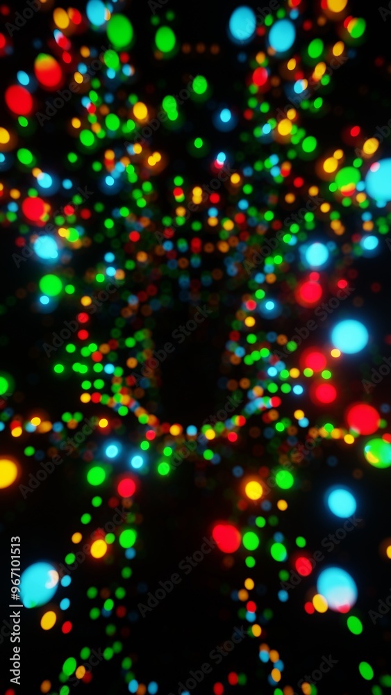 Aufkleber colorful abstract light bokeh on dark background