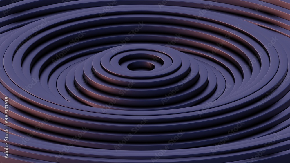 Poster abstract concentric circles in dark tones..