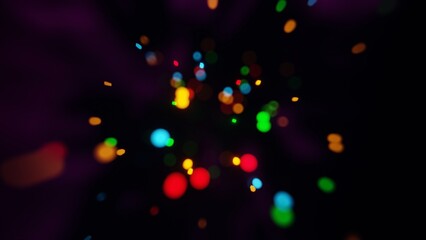 Neon Geometric Shapes Floating in Darkness