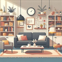 modern living room flat design