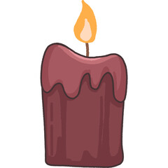 Cartoon Ceremony Candle Element Icon