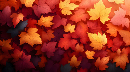 Vibrant Autumn Leaves Background: Red, Orange, and Yellow Fall Colors