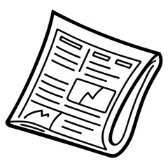 newspaper outline coloring book page line art illustration digital drawing