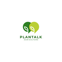 plant seeds and dialog balloons for the agriculture forum logo