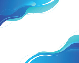 Abstract blue gradient curved wave background