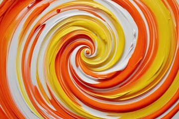 Bold Orange and Yellow Acrylic Oil Paint Swirl Design