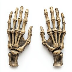Realistic bone hands sculpture showcasing intricate skeletal details, perfect for anatomical studies or artistic displays.