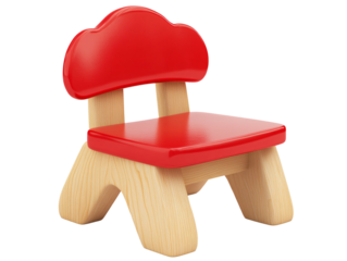 a red chair with a cloud shaped seat