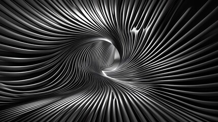 Naklejka premium Symmetrical overlapping metallic threads in monochrome creating a futuristic fashion design