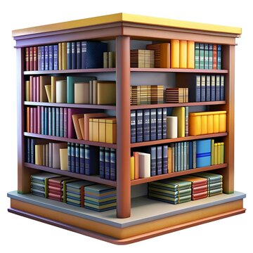 recommend clip art: A colorful and playful illustration of a bookshelf overflowing with books. perfect for adding a touch of whimsy and knowledge to your designs.